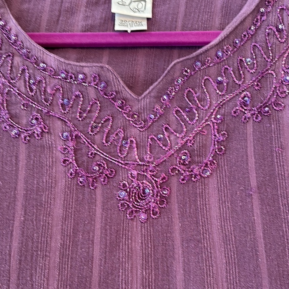 Fashion Bug Purple Sequined Women's Tunic Top 30/32W - Picture 7 of 12